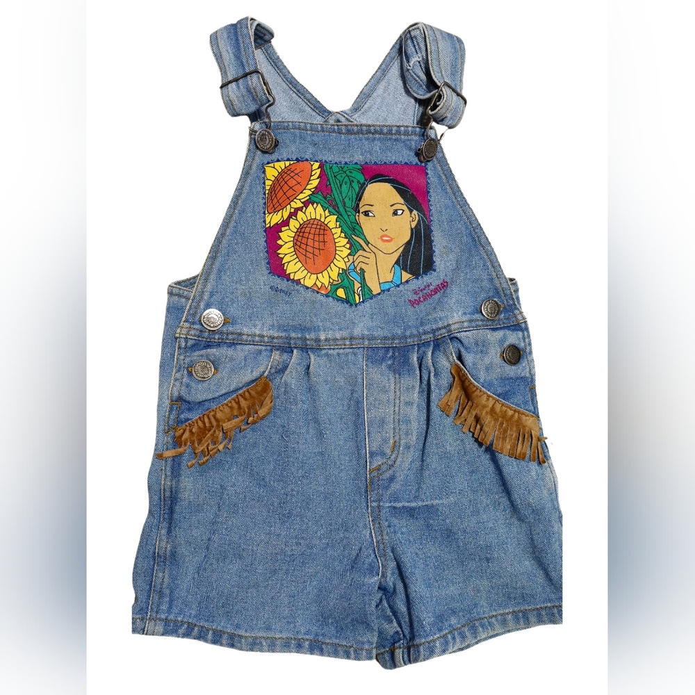 Vintage Disney Pocahontas Toddler Denim Overalls Size 3T